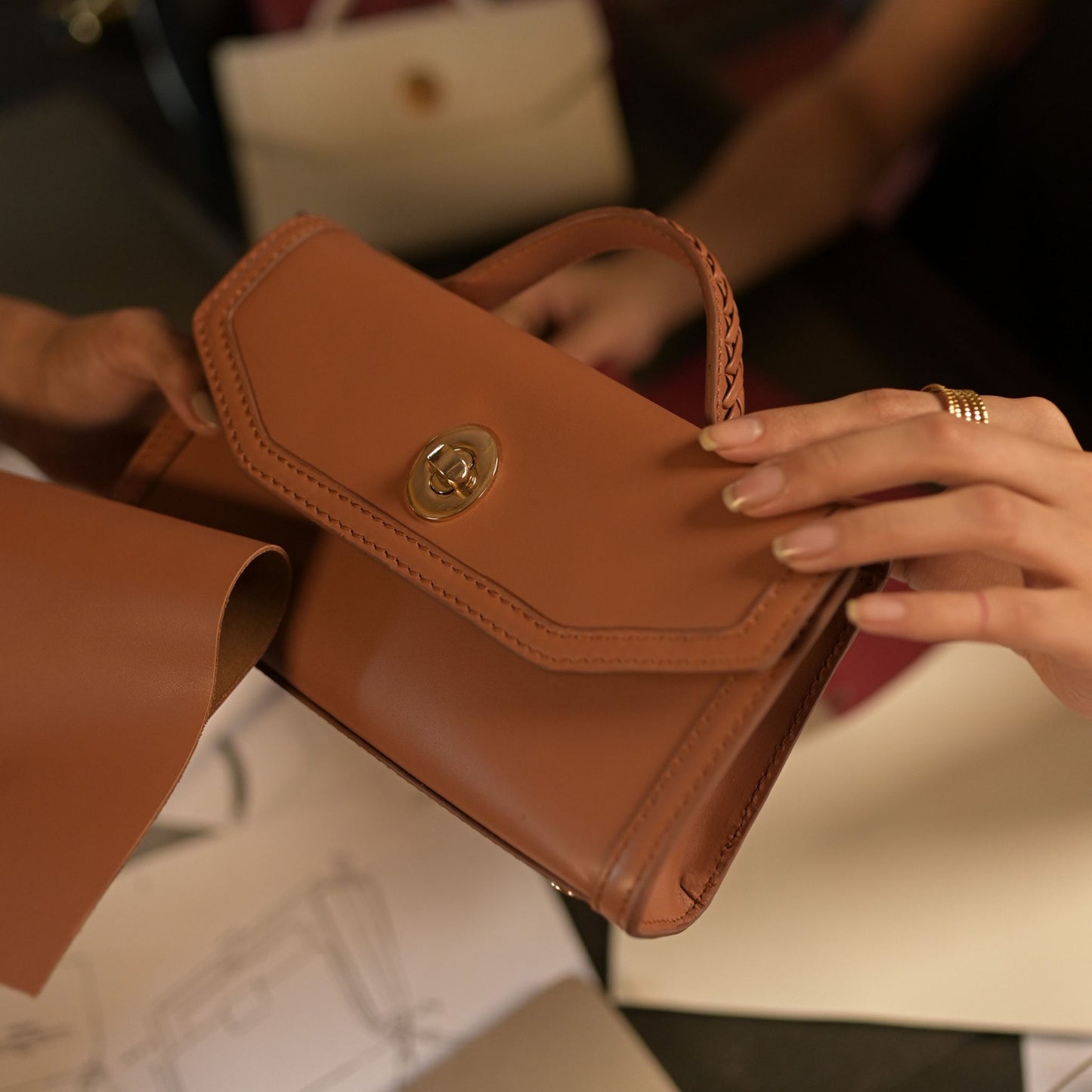 After- Hours Top Handle Cognac